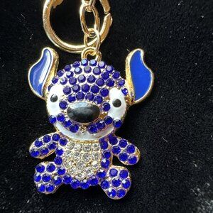 Bag Keychain Lilo & Stitch Rhinestone Bag Charm Rhinestone Keyring NEW
